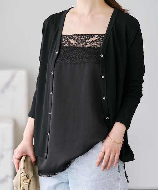 Linen mix lace キャミソール