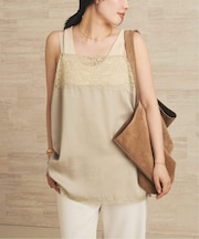Linen mix lace キャミソール