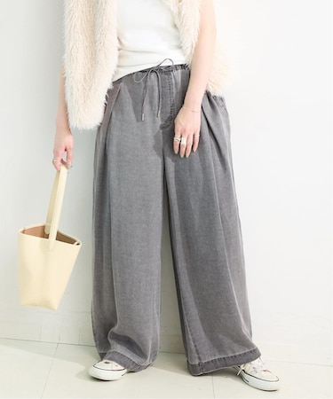手洗い可 / セルロースダメージワイドパンツ