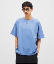 スラブ ヘンリー ネック 半袖 Tシャツ