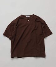 ブロック インレイ 1ボタン ヘンリーネック Tシャツ