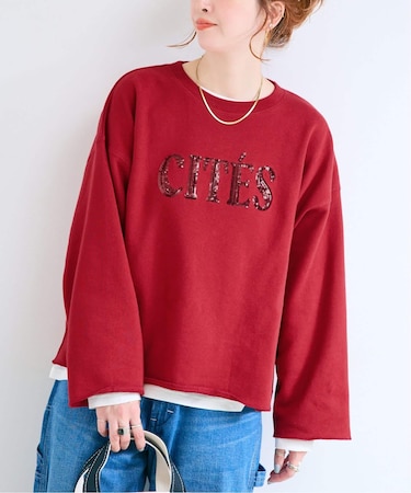 手洗い可 / スパンコール刺繍プルオーバー