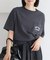 BLACK ポケット付きプリントTシャツ