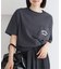 BLACK ポケット付きプリントTシャツ