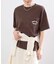BLACK ポケット付きプリントTシャツ