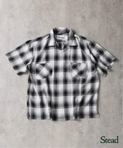 Stead / レーヨン オンブレ オープンカラー シャツ