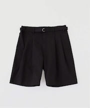 TWILL BELTED 2プリーツ ショーツ