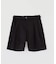 TWILL BELTED 2プリーツ ショーツ