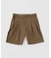 TWILL BELTED 2プリーツ ショーツ