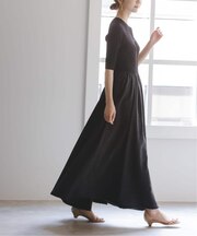 《追加・新色》【洗える】フロントジップドッキングワンピース
