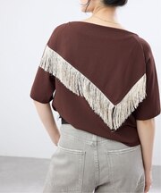 アシンメトリーフリンジニット