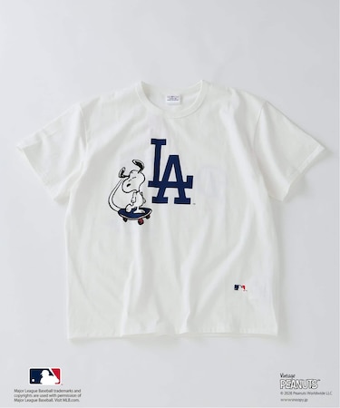 《追加》PEANUTS / ピーナッツ 別注 MLB ベースボール プリントTシャツ