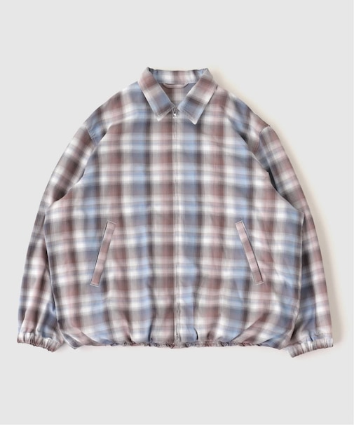 オンブレチェック ZIPUP SHIRTS BZ