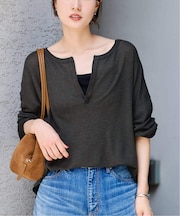 キュプラ混シアーワッフルTee