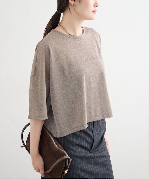 ラメハーフスリーブTシャツ