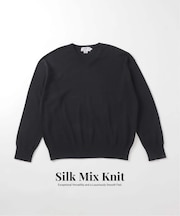 SILK MIX V NECK PULLOVER