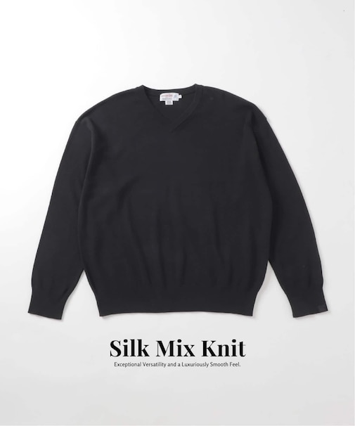 SILK MIX V NECK PULLOVER