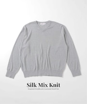 SILK MIX V NECK PULLOVER
