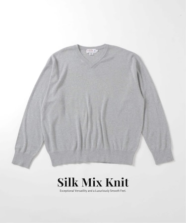 SILK MIX V NECK PULLOVER