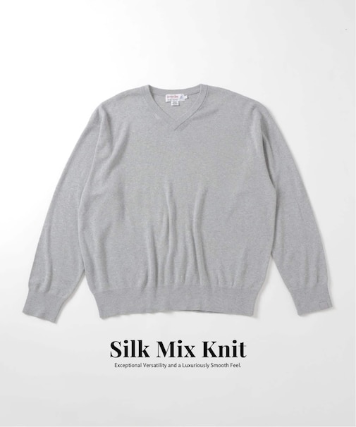 SILK MIX V NECK PULLOVER
