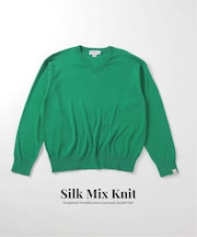 SILK MIX V NECK PULLOVER