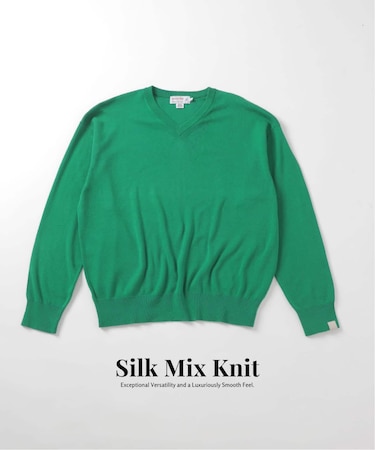 SILK MIX V NECK PULLOVER
