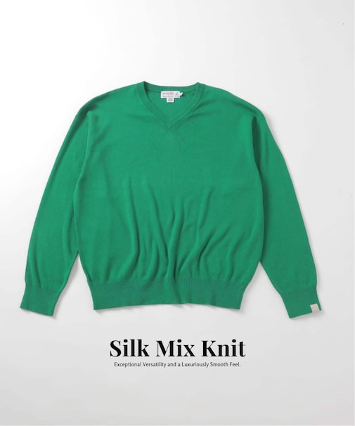SILK MIX V NECK PULLOVER