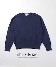 SILK MIX V NECK PULLOVER