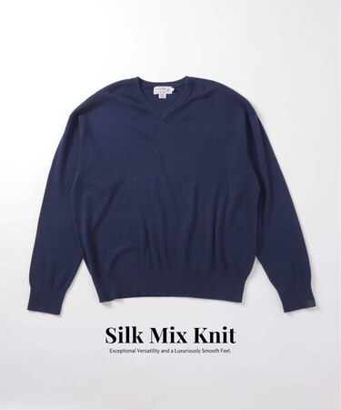 SILK MIX V NECK PULLOVER