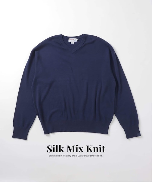 SILK MIX V NECK PULLOVER