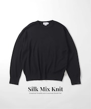 SILK MIX CREW NECK PULLOVER