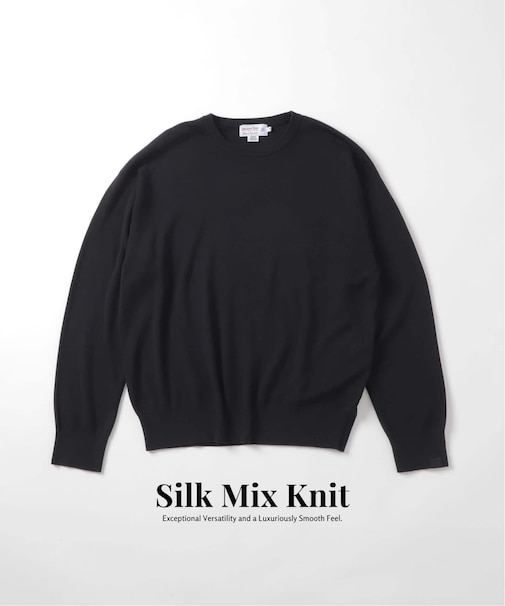 SILK MIX CREW NECK PULLOVER
