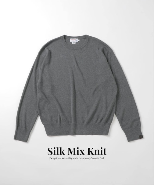 SILK MIX CREW NECK PULLOVER