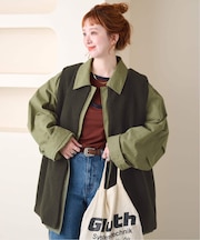 【ZOZO先行販売】《2枚セット》Gleamy / グリーミー  ミリタリーコート+ボアベスト