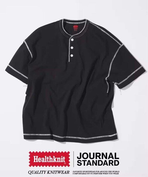 Healthknit / ヘルスニット 別注 ヘンリーネックTシャツ