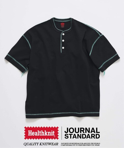 Healthknit / ヘルスニット 別注 ヘンリーネックTシャツ