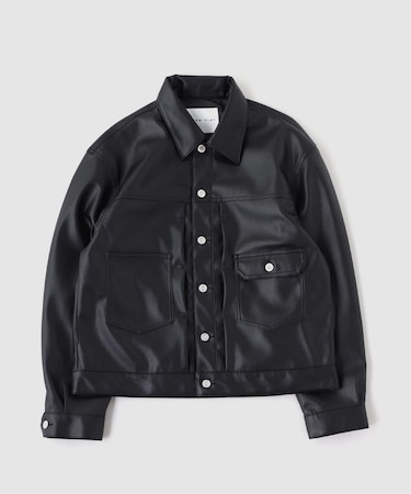 FAUX LEATHER TRUCKER ジャケット