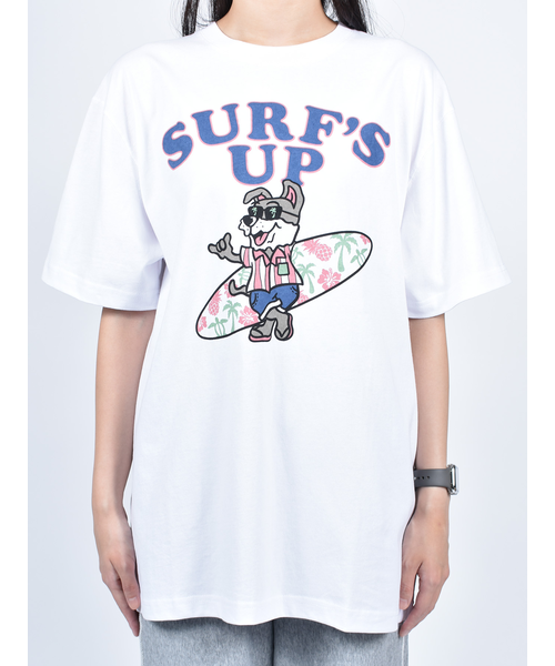SURF'S UP】サーフドッグプリントTシャツ ショートスリーブTEE