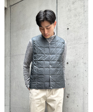 【TAION】 V NECK BUTTON DOWNVEST Vネックボタンダウンベスト