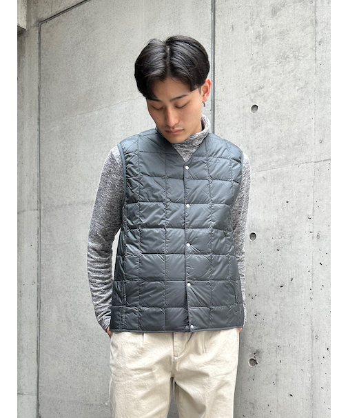 【TAION】 V NECK BUTTON DOWNVEST Vネックボタンダウンベスト