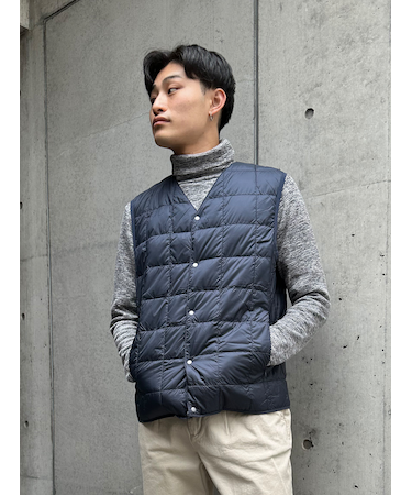 【TAION】 V NECK BUTTON DOWNVEST Vネックボタンダウンベスト