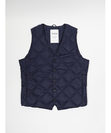 【TAION】 SINGLE SNAP BUTTON DOWN GILET シングルスナップボタンダウンジレ ダウンベスト
