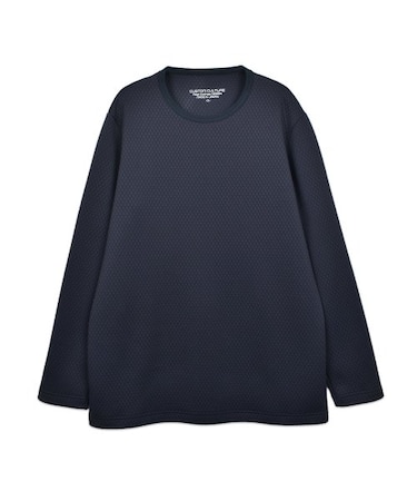 【Custom Culture】キルト風ダイヤ柄ジャガードロングスリーブTシャツ ロンT