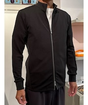 【TRANSITION】チェックジャガードモックネックフロントジップtee