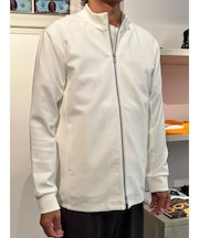 【TRANSITION】チェックジャガードモックネックフロントジップtee