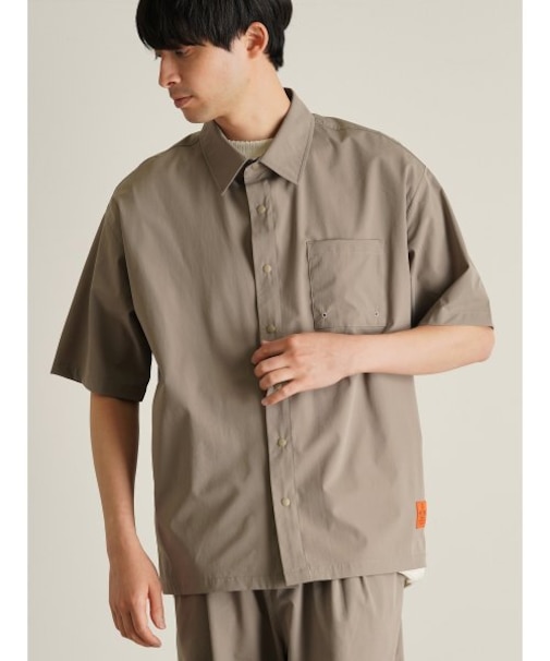 【TRANSITION】TRANSITION×ANTIBAL 接触冷感 STRETCHナイロンレギュラーカラーシャツ ショートスリーブシャツ 半袖シャツ