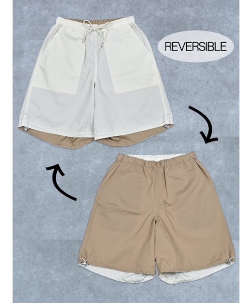 【TAION】 REVERSIBLE WIDE SHORTS ノンダウン ミリタリー リバーシブル ワイドショーツ ワイドショートパンツ