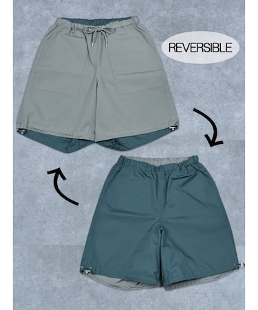 【TAION】 REVERSIBLE WIDE SHORTS ノンダウン ミリタリー リバーシブル ワイドショーツ ワイドショートパンツ