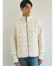 【TAION】 HI NECK DOWN JK SLEEVE KNIT ベーシック ハイネックWジップ ニットスリーブダウンジャケット