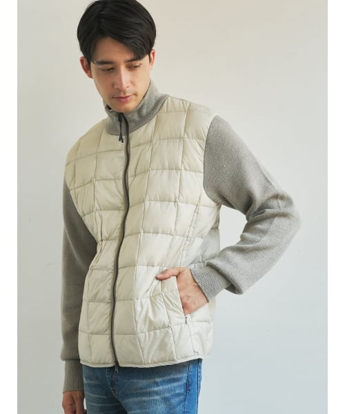 TAION】 HI NECK DOWN JK SLEEVE KNIT ベーシック ハイネックWジップ